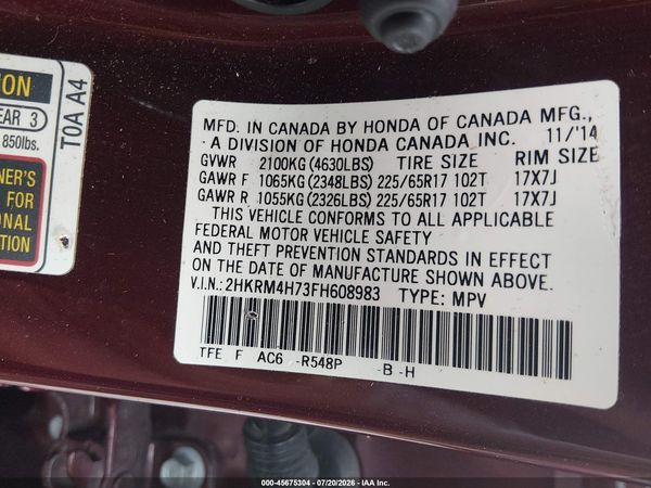 2015 HONDA CR-V EX-L