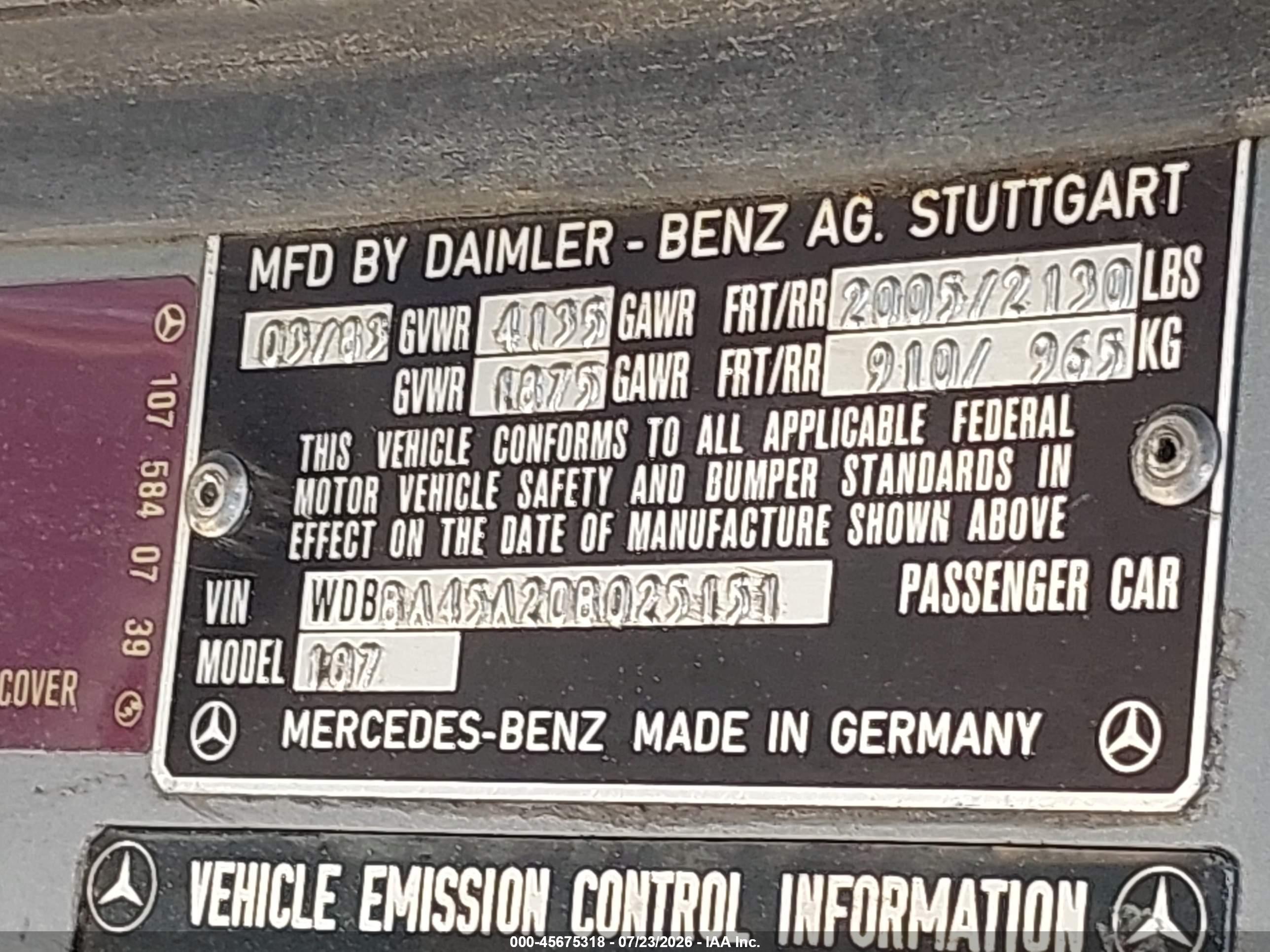 1983 MERCEDES-BENZ 380 380SL