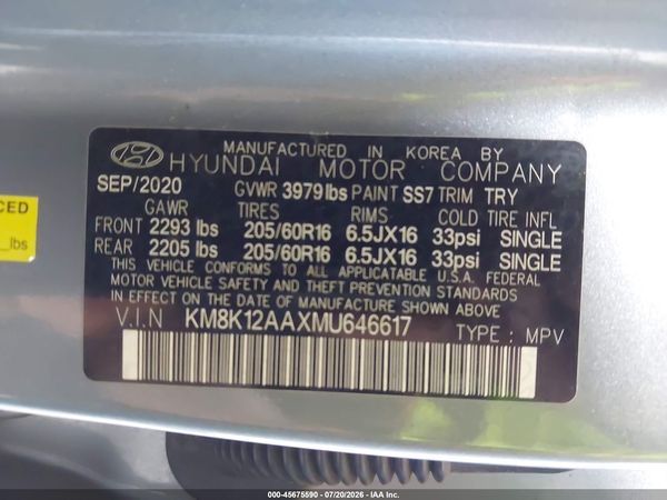 2021 HYUNDAI KONA SE