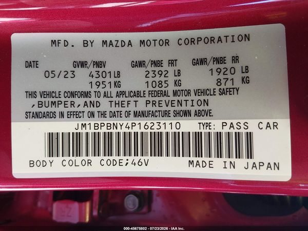 2023 MAZDA MAZDA3 2.5 TURBO PREMIUM PLUS