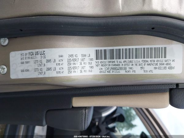 2016 JEEP CHEROKEE SPORT