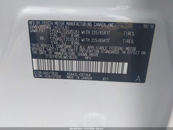 2018 TOYOTA RAV4 LE
