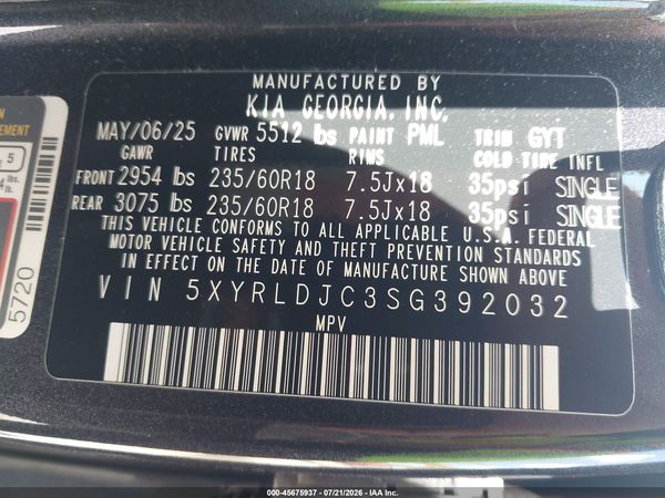 2025 KIA SORENTO S