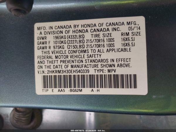 2014 HONDA CR-V LX