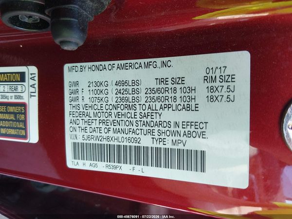 2017 HONDA CR-V EX-L/EX-L NAVI