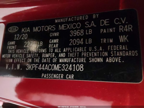 2021 KIA FORTE GT