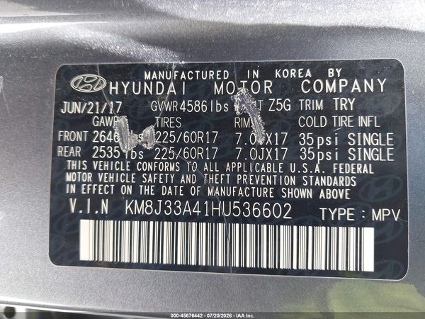 2017 HYUNDAI TUCSON SE PLUS