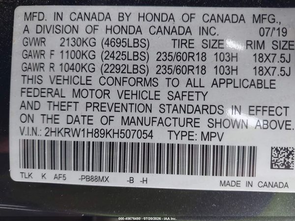 2019 HONDA CR-V EX-L