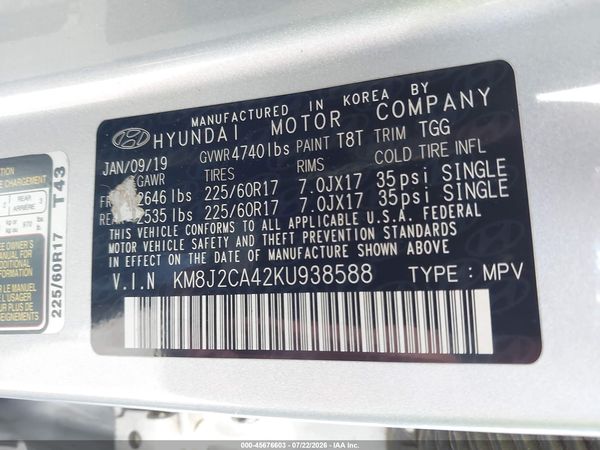 2019 HYUNDAI TUCSON SE