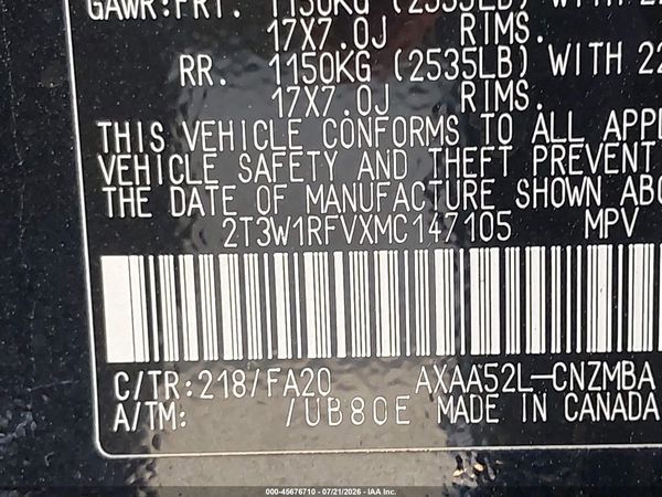 2021 TOYOTA RAV4 XLE