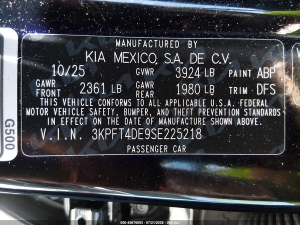2025 KIA K4 LXS