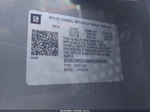 2019 CADILLAC XTS LUXURY