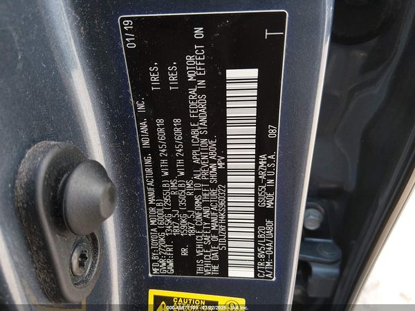 2019 TOYOTA HIGHLANDER XLE