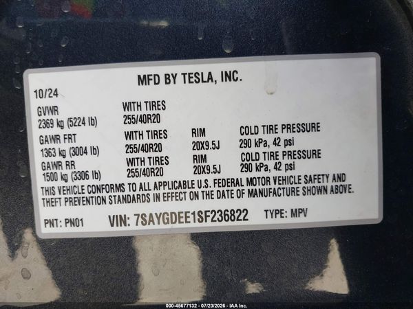 2025 TESLA MODEL Y