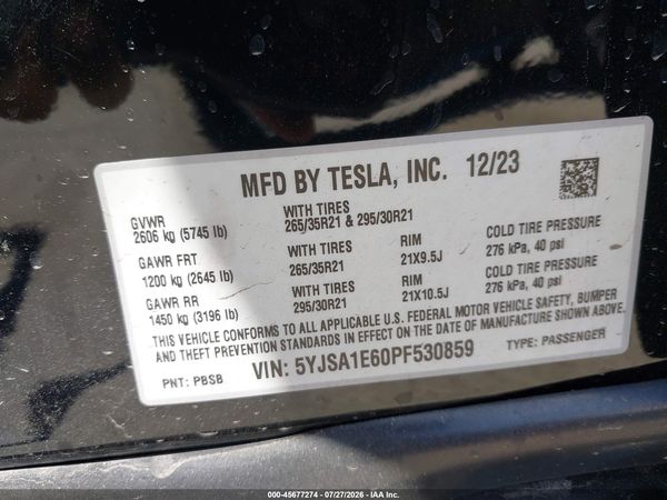 2023 TESLA MODEL S