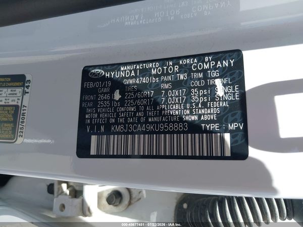 2019 HYUNDAI TUCSON VALUE