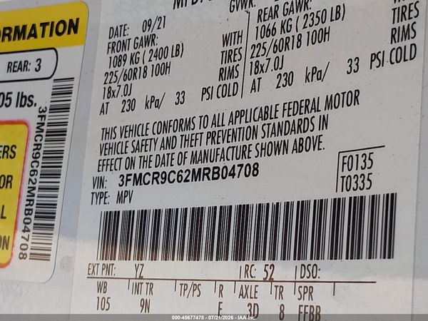 2021 FORD BRONCO SPORT OUTER BANKS