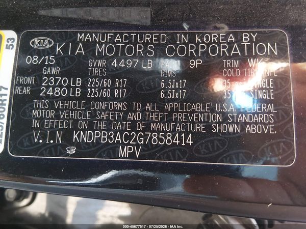 2016 KIA SPORTAGE LX