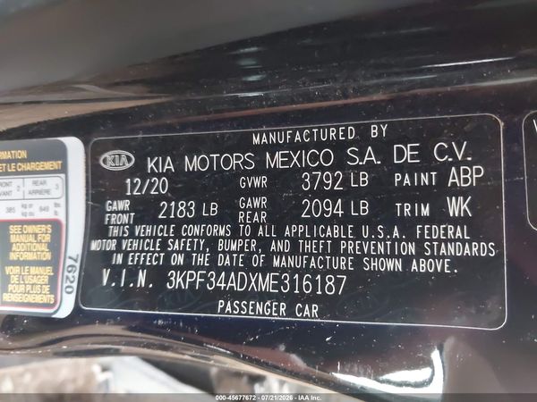 2021 KIA FORTE GT-LINE