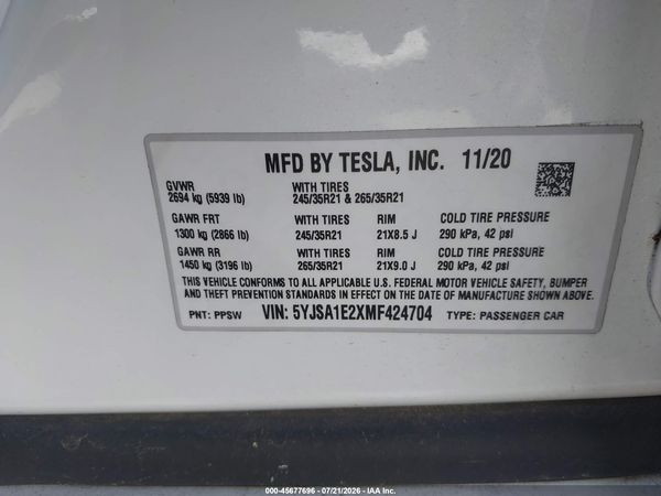 2021 TESLA MODEL S