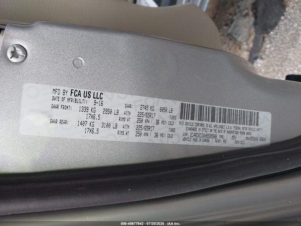2017 DODGE GRAND CARAVAN SXT — I9