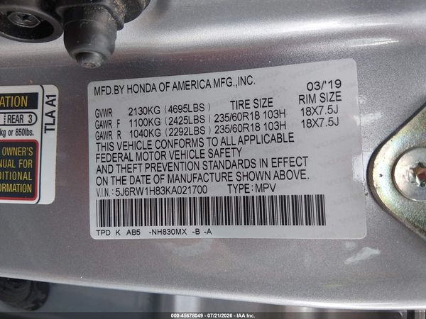 2019 HONDA CR-V EX-L