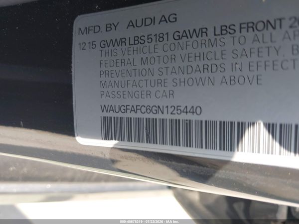 2016 AUDI A6 2.0T PREMIUM PLUS