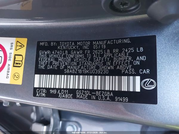 2019 LEXUS ES 350