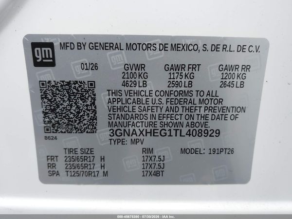 2026 CHEVROLET EQUINOX FWD LT — I9