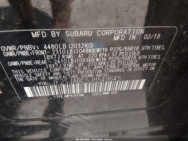 2018 SUBARU FORESTER 2.5I PREMIUM