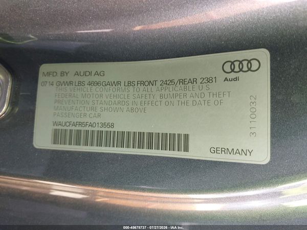 2015 AUDI A5 2.0T PREMIUM