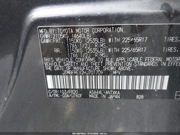 2017 TOYOTA RAV4 LE