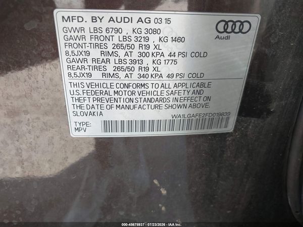 2015 AUDI Q7 3.0T PREMIUM