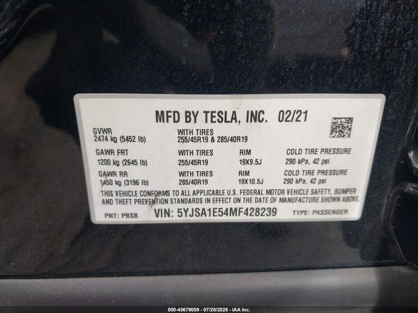 2021 TESLA MODEL S