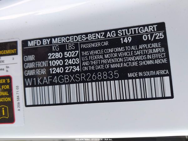 2025 MERCEDES-BENZ C 300 C300