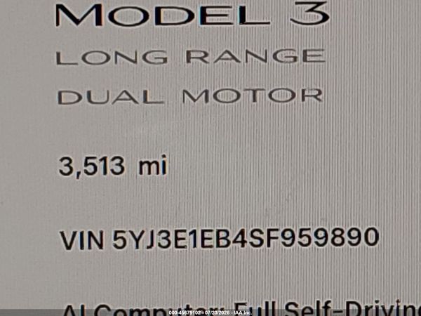 2025 TESLA MODEL 3