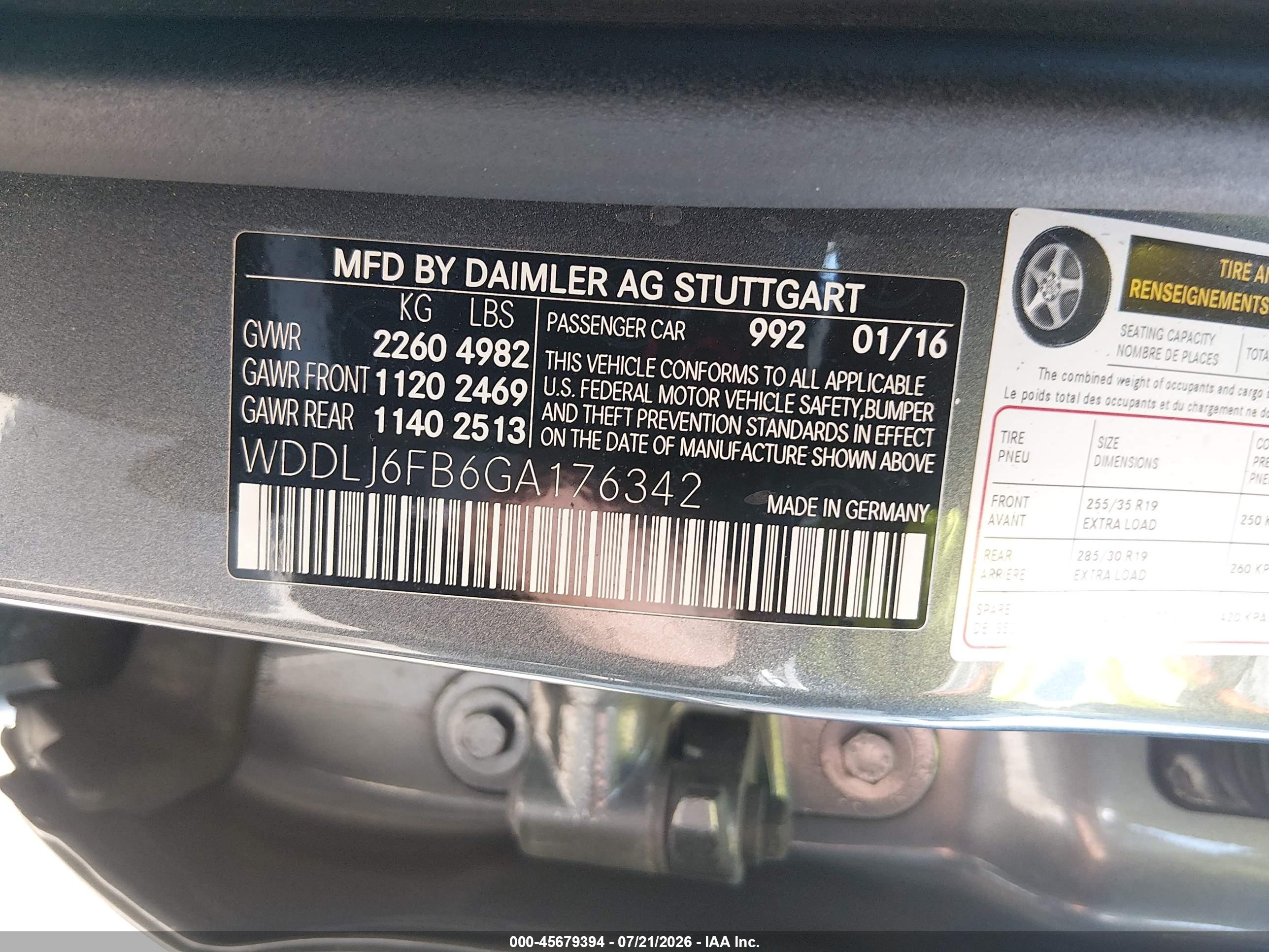 2016 MERCEDES-BENZ CLS 400 CLS400