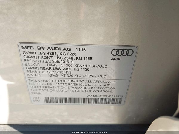 2017 AUDI Q3 2.0T PREMIUM