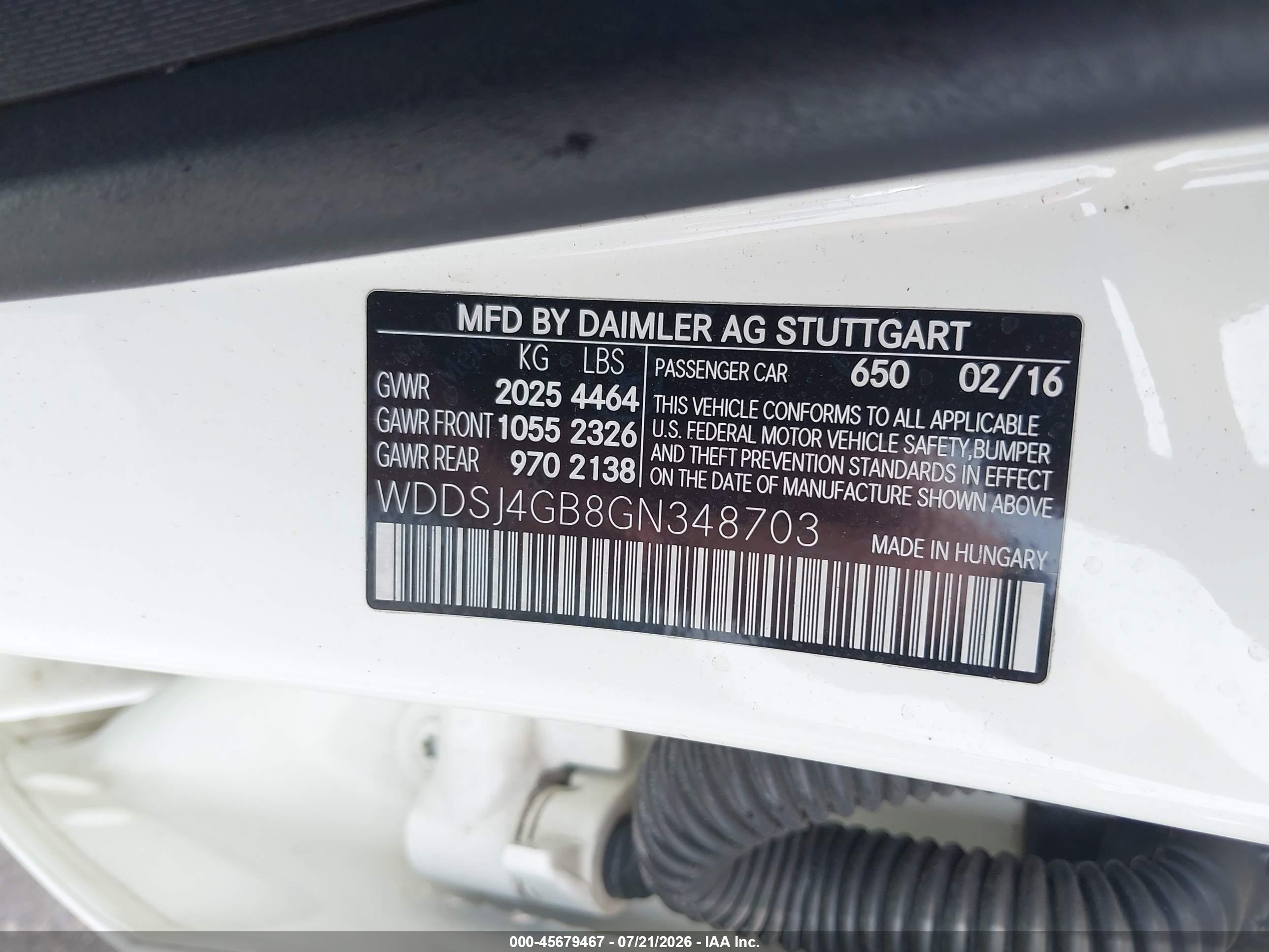 2016 MERCEDES-BENZ CLA 250 4MATIC
