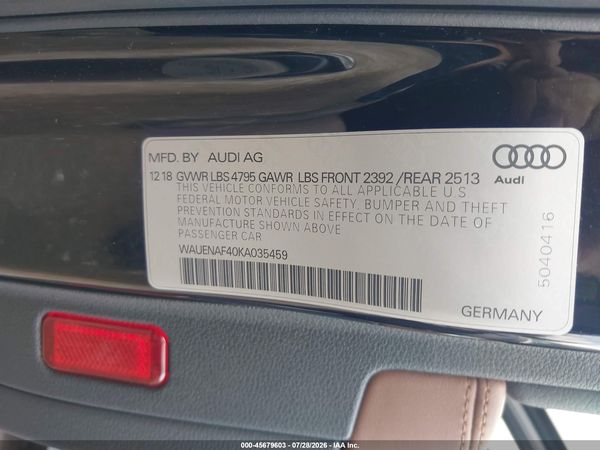 2019 AUDI A4 45 PREMIUM