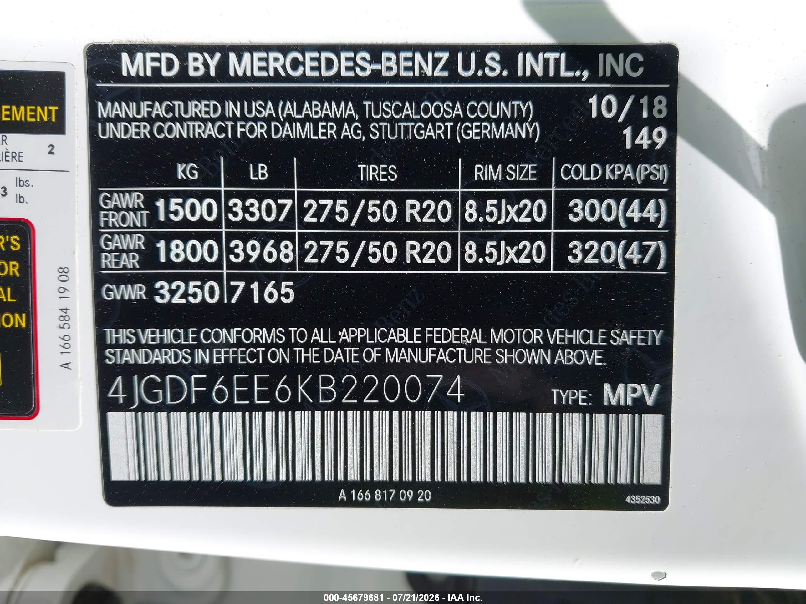 2019 MERCEDES-BENZ GLS 450 4MATIC