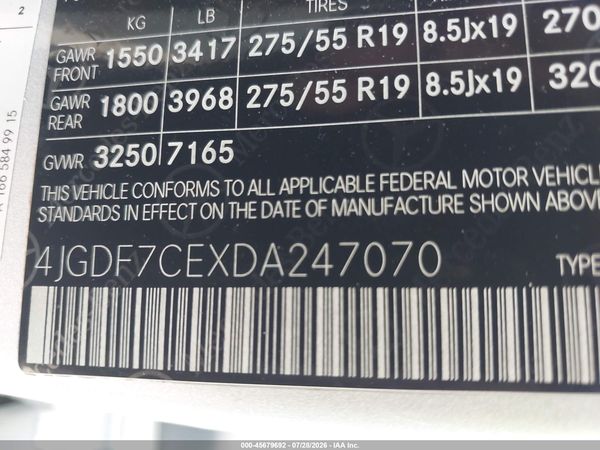 2013 MERCEDES-BENZ GL 450 4MATIC