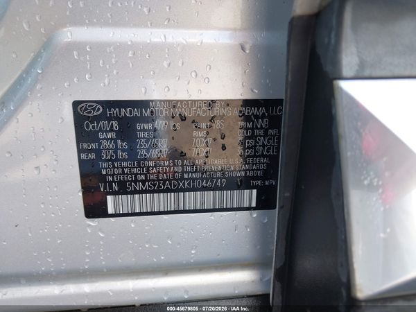 2019 HYUNDAI SANTA FE SE