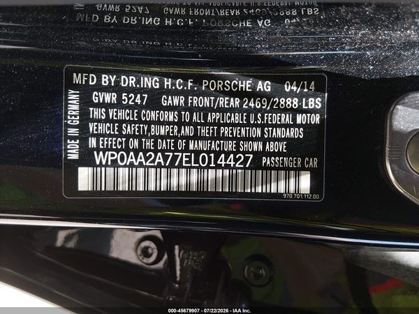 2014 PORSCHE PANAMERA 4