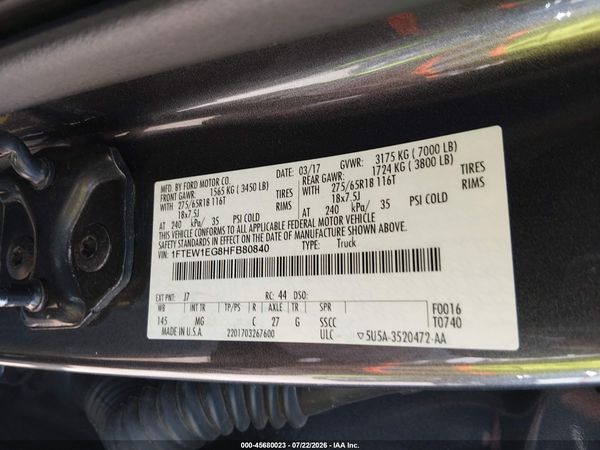 2017 FORD F-150 XLT