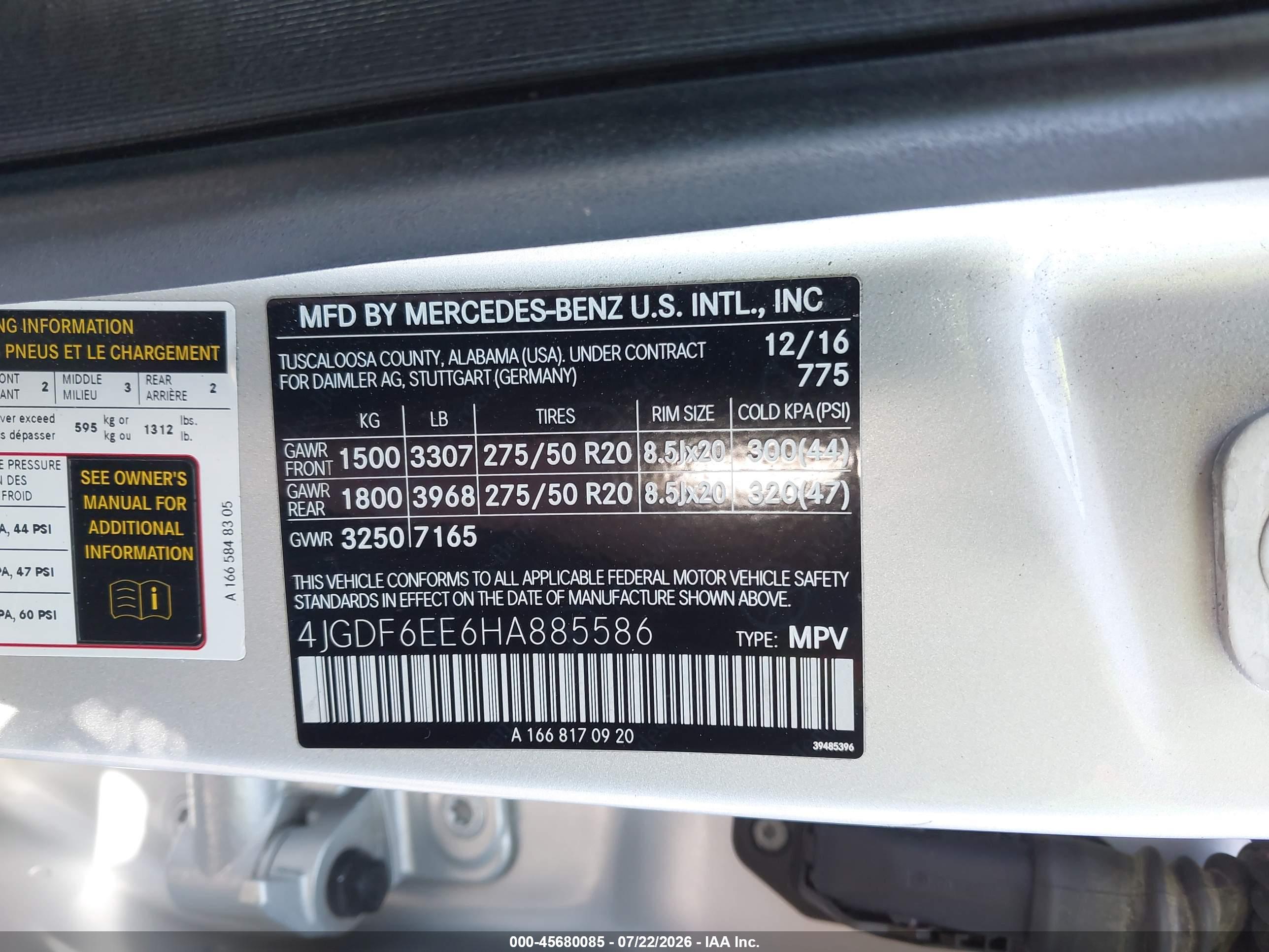 2017 MERCEDES-BENZ GLS 450 4MATIC