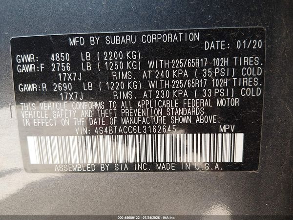 2020 SUBARU OUTBACK PREMIUM