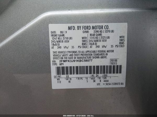 2019 FORD EDGE SEL