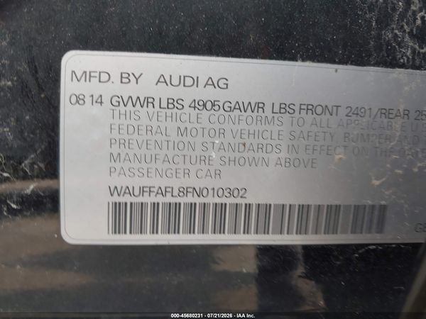 2015 AUDI A4 2.0T PREMIUM