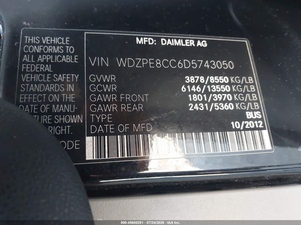 2013 MERCEDES-BENZ SPRINTER 2500 HIGH  ROOF